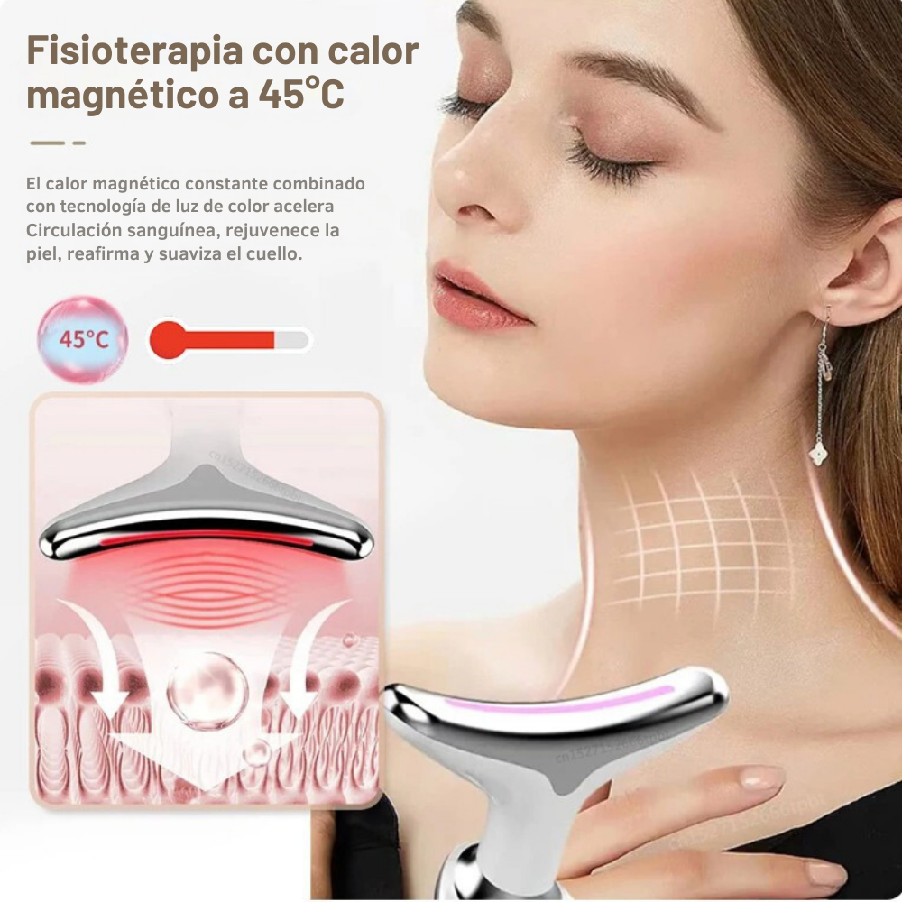 Masajeador Lifting Facial con Fototerapia Antiarrugas + Sérum Aclarador y Rejuvenecedor